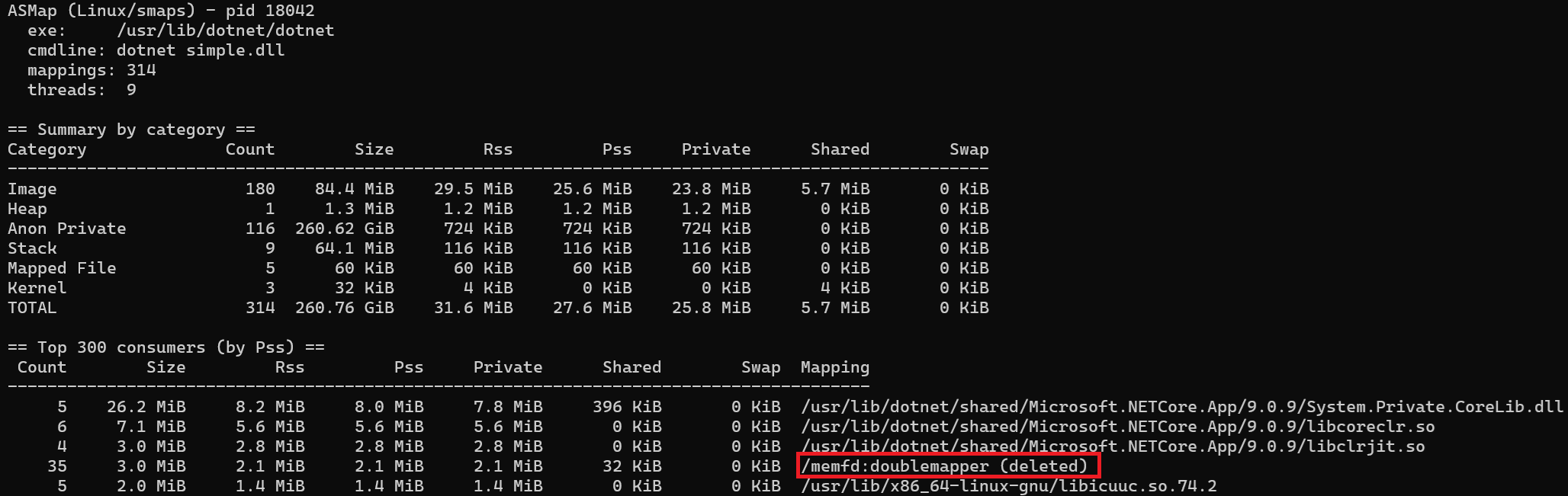 ASMap output on Linux